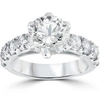 Pompeii3 4 1/2 Cttw Diamond Engagement Ring 14k White Gold Enhanced In Multi