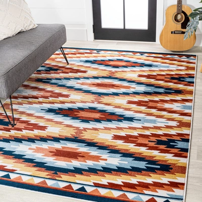 Jonathan Y Konya Diamond Kilim Geometric Yellow/red/blue Area Rug In Multi