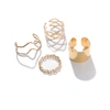 SOHI SET OF 4 GOLD-PLATED FINGER RINGS