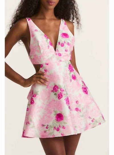 Loveshackfancy Till Cutout Floral Minidress In Pink