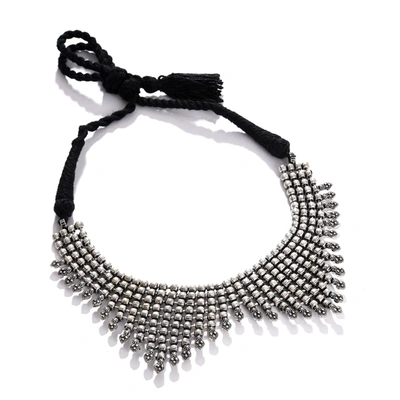 Sohi Grey Color Silver Plated Designer Necklace For Women's