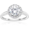 Pompeii3 1 3/4 Ct Diamond Solitaire Round Halo Engagement Ring 14k White Gold Enhanced In Multi