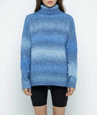 Merci Ombré Turtleneck Sweater In Blue Mix