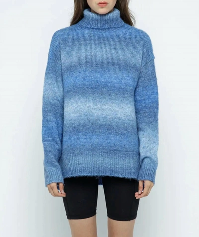 Merci Ombré Turtleneck Sweater In Blue Mix In Multi