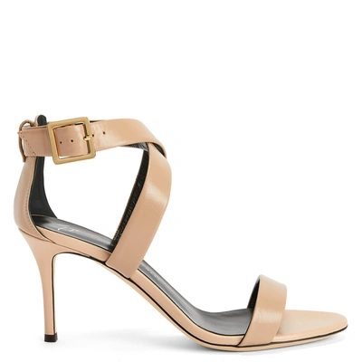 Giuseppe Zanotti Ellie 80mm Leather Sandals In Beige