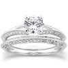 POMPEII3 3/4CT SPLIT SHANK DIAMOND ENGAGEMENT WEDDING RING SET 14K WHITE GOLD