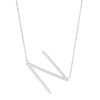 Max + Stone 10k Solid White Gold Large Sideways Block Letter Initial With Extendable Cable Chain, 16 To 18 Inche In White