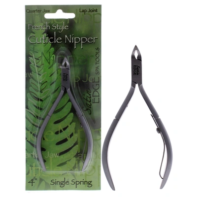 Satin Edge Cuticle Nipper French Style - Quarter Jaw By  For Unisex - 4 Inch Cuticle Nipper In Green