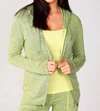 FRENCH KYSS MELANGE ZIP HOODIE IN LIME