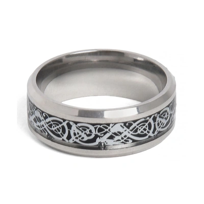 Sohi Black Band Rings For Women In Silver