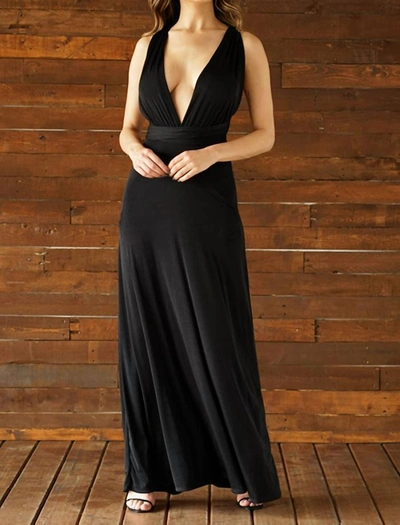 Cefian Convertible Maxi Dress In Black