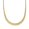 Ross-simons Italian 18kt Yellow Gold Graduated Cuban-link Necklace In White