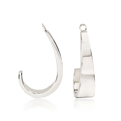 Ross-simons 14kt White Gold J-hoop Earring Jackets