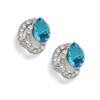 Sohi Silver-plated Blue Studded Studs In Blue
