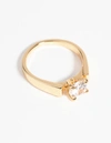 Lovisa Gold Plated Ring With Cubic Zirconia In Multi
