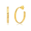 Max + Stone 18k Yellow Gold Over Sterling Silver Vermeil High Polish Curved Hoops In Gold