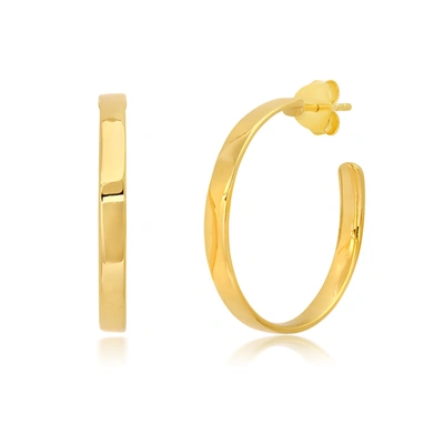 Max + Stone 18k Yellow Gold Over Sterling Silver Vermeil High Polish Curved Hoops