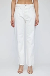 MOUSSY AURORA WIDE STRAIGHT-CROPPED JEANS IN WHITE