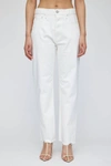 Moussy Aurora Wide Straight-cropped Jeans In White In White