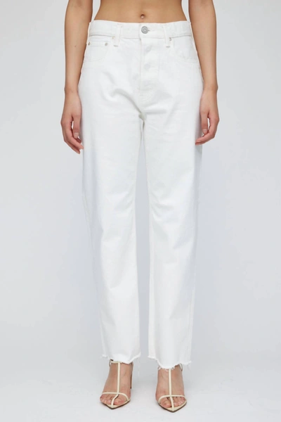 Moussy Aurora Wide Straight-cropped Jeans In White