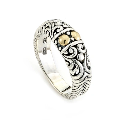 Samuel B Jewelry Sterling Silver And 18k Yellow Gold Balinese Design Ring