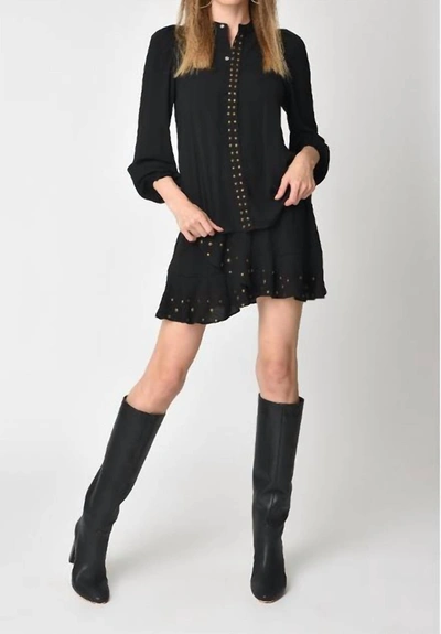 Muche & Muchette Studded Ruffle Trim Skirt In Black