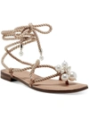 Inc Jerzi Womens Rope Embellished Flat Sandals In Beige