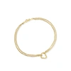 ROSS-SIMONS 14KT YELLOW GOLD 2-STRAND HEART CENTER ANKLET