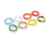 SOHI MULTICOLOURE PACK OF 8 TRENDY DESIGNER BEADED RING