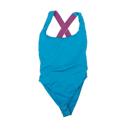 Off-white Blue Logo Band Swimsuit