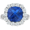Pompeii3 6 1/2 Ct Diamond Halo Created Sapphire Ring 10k White Gold In Multi