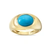 FINE JEWELRY CHUBBY RING WITH REAL TURQUOISE CENTER STONE 14K GOLD