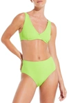 SOLID & STRIPED BEVERLY BIKINI TOP IN LIME