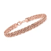Ross-simons 14kt Rose Gold Flat Byzantine Bracelet In Pink