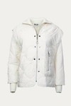 Amylynn Ash Quilted Padded Removable Shell Jacket In White In White