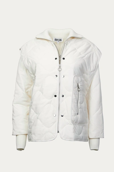 Amylynn Ash Quilted Padded Removable Shell Jacket In White