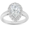 Pompeii3 G/si 1.85 Ct Pear Shape Diamond Halo Engagement Ring 14k White Gold Enhanced In Multi
