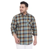 Instafab Plus Men Flat Collar Plaid Full Sleeve Shirt In Multi