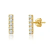 Max + Stone 14k Yellow Gold Small 2mm Gemstone Bar Stud Earrings With Push Backs In Gold