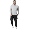 Instafab Plus Men Full Sleeve Hooded Sweatshirt In Grey
