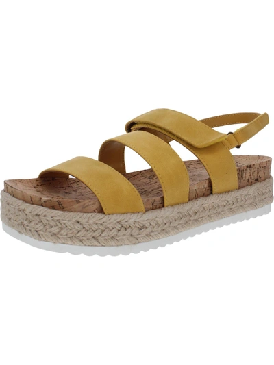 Ana Carmine Womens Casual Foot Bed Espadrilles In Yellow