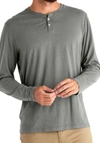 FREE FLY BAMBOO HERITAGE HENLEY IN FATIGUE