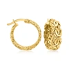 Ross-simons 18kt Yellow Gold Byzantine-link Hoop Earrings In Gold