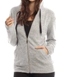 FRENCH KYSS KOURTNEY KASHMIRA ZIP-UP HOODED SWEATSHIRT IN BEIGE