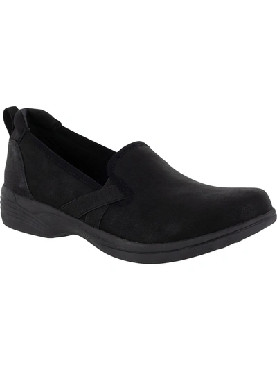 Solite By Easy Street Marvel Womens Faux Leather Slip On Clogs In Black