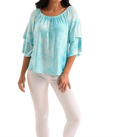 French Kyss Hailey Tie Dye Kashmira Top In Blue