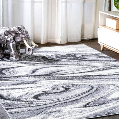 Jonathan Y Viscon Abstract Marble Contemporary Area Rug In Grey