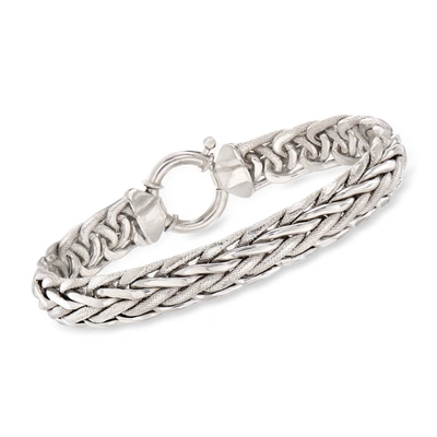 Ross-simons Wheat-link Bracelet In Sterling Silver In Metallic