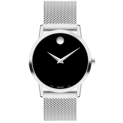 Movado Museum Classic Stainless Steel Watch In Black