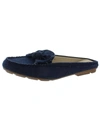 Masseys Charm Womens Faux Leather Slip On Mules In Blue
